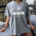 Track & Field Senior Dad 2025 Graduation Year Women's Comfort Colors T-Shirt Gray