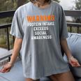 Warning Protein Intake Exceeds Social Awareness Introvert Women's Comfort Colors T-Shirt Gray