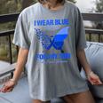 I Wear Blue In Memory For My Son Colon Cancer Awareness Women's Comfort Colors T-Shirt Gray