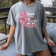 I Wear Pink In Memory Of My Aunt Breast Cancer Pink Ribbon Women's Comfort Colors T-Shirt Gray