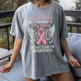 I Wear Pink In Memory Of My Mom Breast Cancer Women's Comfort Colors T-Shirt Gray