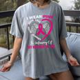 I Wear Pink In Memory Of My Mother In Law Mom Breast Cancer Women's Comfort Colors T-Shirt Gray