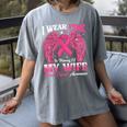 I Wear Pink In Memory Of My Wife Breast Cancer Awareness Day Women's Comfort Colors T-Shirt Gray I Wear Pink In Memory Of My Wife Breast Cancer Awareness Day Women's Comfort Colors T-Shirt Gray