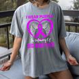 I Wear Purple In Memory Of My Big Brother Alzheimers Graphic Women's Comfort Colors T-Shirt Gray I Wear Purple In Memory Of My Big Brother Alzheimers Graphic Women's Comfort Colors T-Shirt Gray