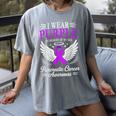 I Wear Purple In Memory Of My Dad Pancreatic Cancer Women's Comfort Colors T-Shirt Gray I Wear Purple In Memory Of My Dad Pancreatic Cancer Women's Comfort Colors T-Shirt Gray