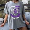 I Wear Purple In Memory Of Great Uncle Alzheimers Awareness Women's Comfort Colors T-Shirt Gray I Wear Purple In Memory Of Great Uncle Alzheimers Awareness Women's Comfort Colors T-Shirt Gray
