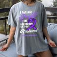 I Wear Purple In Memory Of My Husband Overdose Awareness Women's Comfort Colors T-Shirt Gray I Wear Purple In Memory Of My Husband Overdose Awareness Women's Comfort Colors T-Shirt Gray