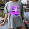 I Wear Purple In Memory Of My Husband Pancreatic Cancer Premium Tri-Blend Women's Comfort Colors T-Shirt Gray