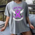 I Wear Purple In Memory Of My Mom Alzheimers Awarenesss Women's Comfort Colors T-Shirt Gray I Wear Purple In Memory Of My Mom Alzheimers Awarenesss Women's Comfort Colors T-Shirt Gray