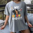 My Wife Did It Graduation Congratulation Graduate You Did It Women's Comfort Colors T-Shirt Gray