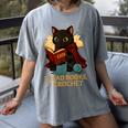 Wizard Cat Reading a Book While Crocheting Women's Comfort Colors T-Shirt Gray