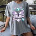 Y2K Butterfly Floppy Disk Art Digital Nostalgia Women's Comfort Colors T-Shirt Gray