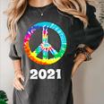 2021 Graduation Class Year Tie Dye Peace Sign Graduate Shirt Women's Comfort Colors T-Shirt Pepper