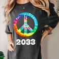 2033 Graduation Class Year Tie Dye Peace Sign Women's Comfort Colors T-Shirt Pepper