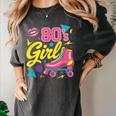 80's Girl Roller Skates Skating Eighties 1980s Nostalgia Women's Comfort Colors T-Shirt Pepper