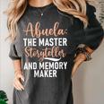 Abuela The Master Storyteller And Memory Maker Abuela Women's Comfort Colors T-Shirt Pepper Abuela The Master Storyteller And Memory Maker Abuela Women's Comfort Colors T-Shirt Pepper