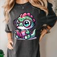 Adorable Book Lover Basilisk With Reading Glasses Cute Women's Comfort Colors T-Shirt Pepper