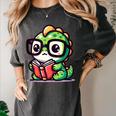 Adorable Book Lover Iguana With Reading Glasses Cute Women's Comfort Colors T-Shirt Pepper Adorable Book Lover Iguana With Reading Glasses Cute Women's Comfort Colors T-Shirt Pepper
