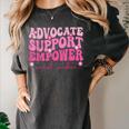 Advocate Support Empower Groovy Social Worker Graduation MSW Women's Comfort Colors T-Shirt Pepper