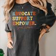 Advocate Support Empower Groovy Social Worker Graduation Women's Comfort Colors T-Shirt Pepper