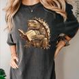 Alligator Snapping Turtle Reading A Book Women's Comfort Colors T-Shirt Pepper