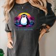 Awkward But Loyal Penguin Synthwave Vapowave Introvert Women's Comfort Colors T-Shirt Pepper