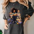 Back To School Afro Melanin Girl Reading Book Bookworm Women's Comfort Colors T-Shirt Pepper Back To School Afro Melanin Girl Reading Book Bookworm Women's Comfort Colors T-Shirt Pepper