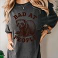 Bad At People Ferret Introvert Saying Slogan Tee Women's Comfort Colors T-Shirt Pepper