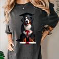 Bernese Mountain Dog Graduation Cap Graduate Training School For Men Women Girls Kids Women's Comfort Colors T-Shirt Pepper