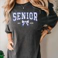 Blue Bow Coquette Floral Senior 2026 Graduation Class Women's Comfort Colors T-Shirt Pepper
