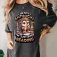 Book Lover Hedgehog Reading Books Introvert Bookworm Women's Comfort Colors T-Shirt Pepper