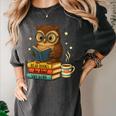 Book Lover Owl Reading Bookish Library Read Books Be Kind Women's Comfort Colors T-Shirt Pepper