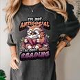 Book Lover Owl Reading Books Introvert Bookworm Women's Comfort Colors T-Shirt Pepper