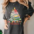 All Booked For Christmas Book Lovers Xmas Tree Lights Women's Comfort Colors T-Shirt Pepper