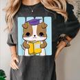 Bulldog Anime Pup Graduation Women's Comfort Colors T-Shirt Pepper