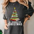 Christmas Book Tree All Booked For Xmas Women's Comfort Colors T-Shirt Pepper Christmas Book Tree All Booked For Xmas Women's Comfort Colors T-Shirt Pepper