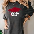 Class Of 2021 Burgundy Regalia Graduation Women's Comfort Colors T-Shirt Pepper
