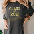 CLASS Of 2021 Gold Bokeh Confetti Fun Graduation Women's Comfort Colors T-Shirt Pepper