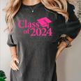 Class Of 2024 Pink For Girls And Women Graduation Women's Comfort Colors T-Shirt Pepper