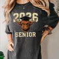 Class Of 2026 Highland Cow Senior Graduation School Pride Women's Comfort Colors T-Shirt Pepper