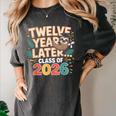 Class Of 2026 Senior Twelve Years Later Sloth Graduation Women's Comfort Colors T-Shirt Pepper