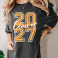 Class Of 2027 Graduation Varsity Orange On The Back Premium Tri-Blend Women's Comfort Colors T-Shirt Pepper
