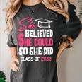 Class Of 2032 She Believed She Could Kids Graduation T-Shirt Women's Comfort Colors T-Shirt Pepper