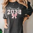 Coquette Bow Preppy Class Of 2038 Girly Girl 2038 Graduation Women's Comfort Colors T-Shirt Pepper
