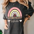 Cosmetology Instructor Cosmetologist Graduation Rainbow Women's Comfort Colors T-Shirt Pepper