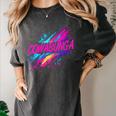 Cowabunga Retro 80s 90s Nostalgia Slang Neon Grunge Art Women's Comfort Colors T-Shirt Pepper