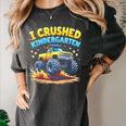 I Crushed Kindergarten Monster Truck Graduation Boys Kids Women's Comfort Colors T-Shirt Pepper
