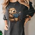Cute Book Sea Otter Women's Comfort Colors T-Shirt Pepper