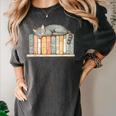Cute Cat Sleeping On Books Women's Comfort Colors T-Shirt Pepper