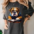 Cute Dog English Bulldog Reading Book Women's Comfort Colors T-Shirt Pepper Cute Dog English Bulldog Reading Book Women's Comfort Colors T-Shirt Pepper
